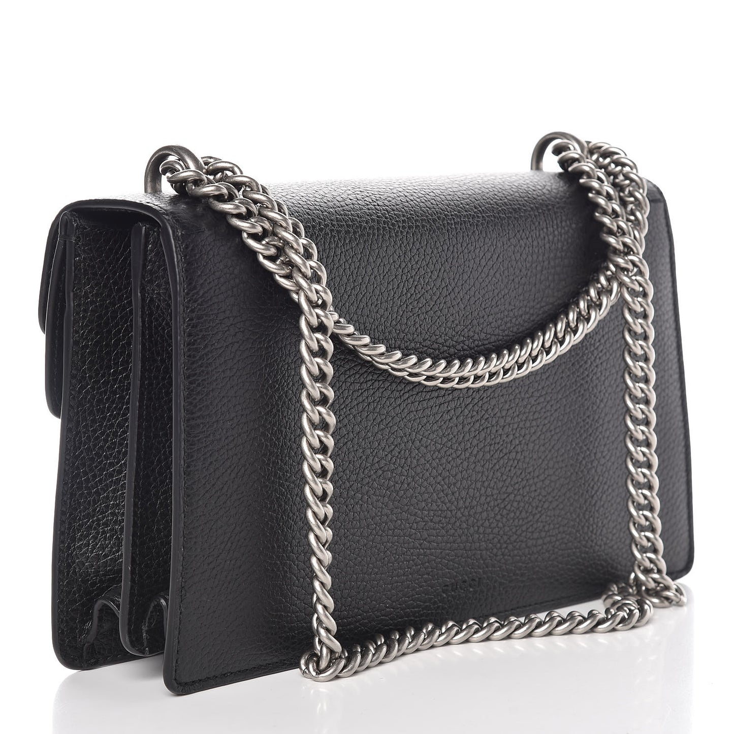 Pebbled Calfskin Small Dionysus Shoulder Bag Black