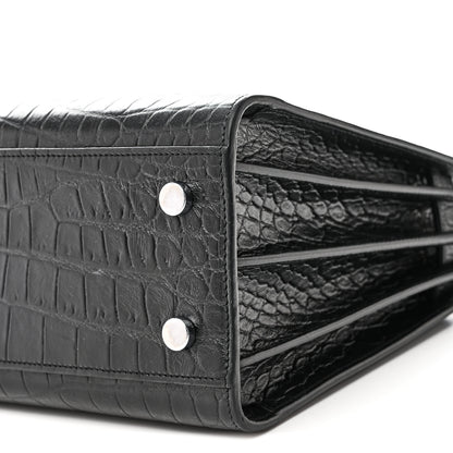 Saint Laurent Calfskin Crocodile Embossed Baby Sac De Jour Black 9 of 9
