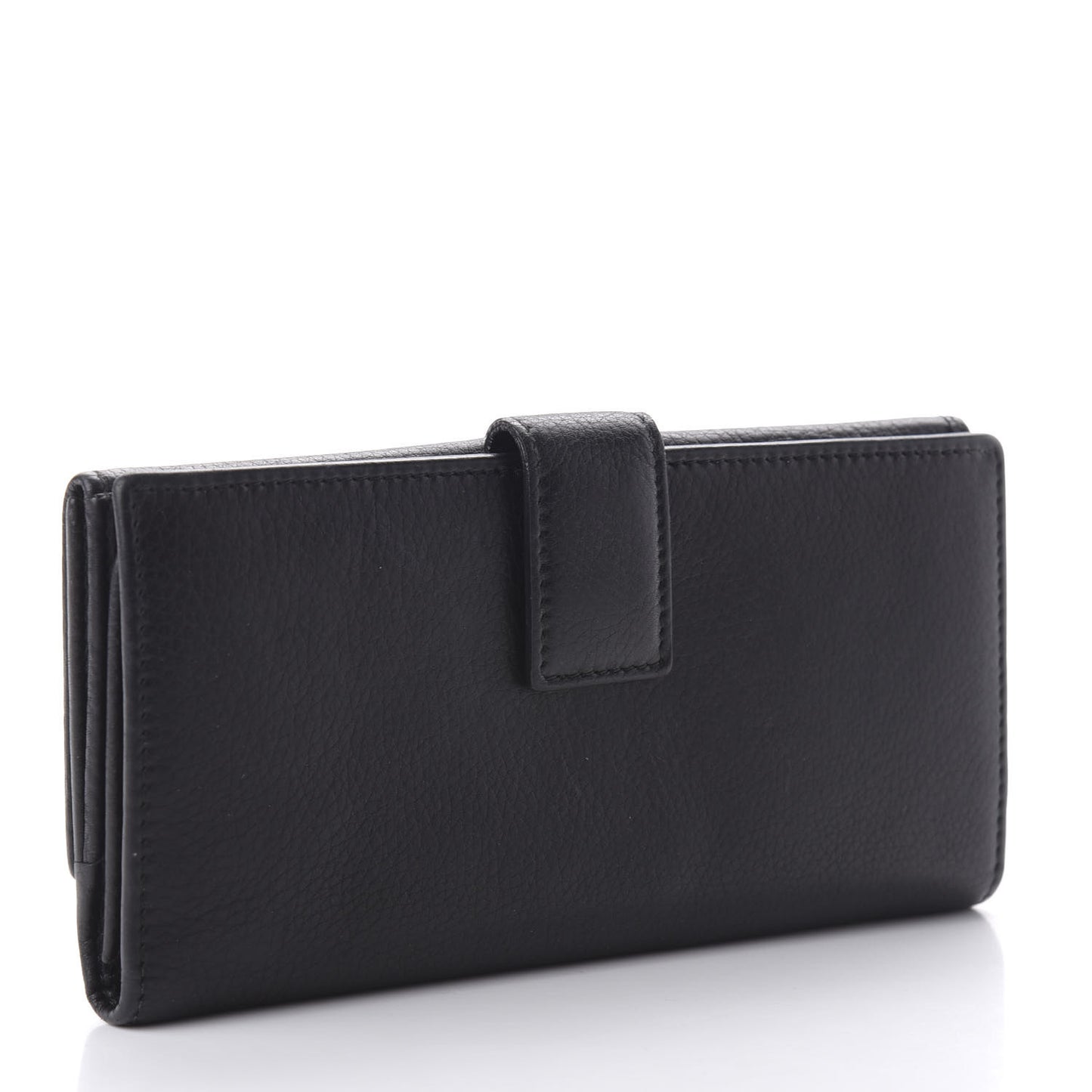 Calfskin Stirrup Continental Wallet Black