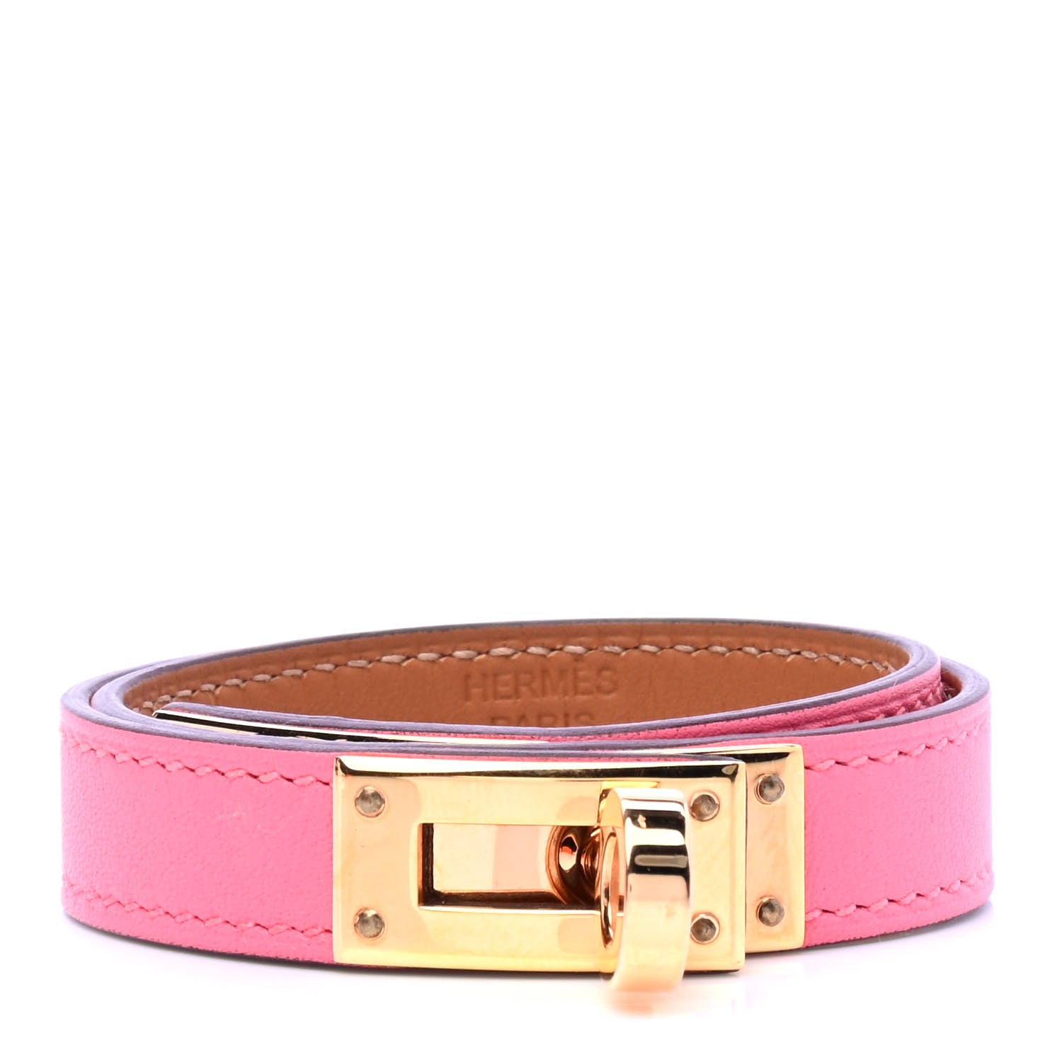 Hermes Swift Kelly Double Tour Bracelet Rose Azalee 1 of 6