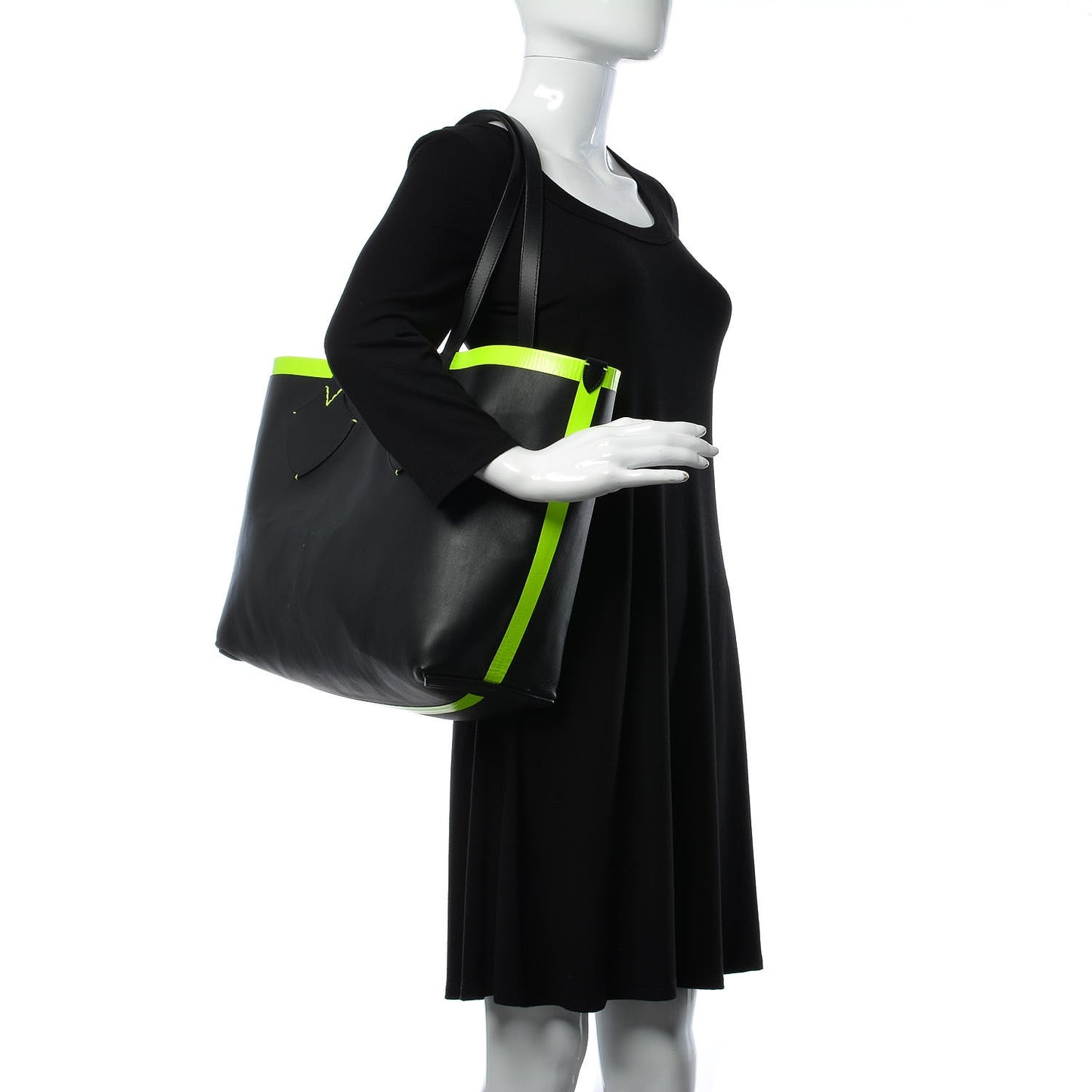 Canvas Mega Check The Giant Reversible Tote Black Neon Yellow