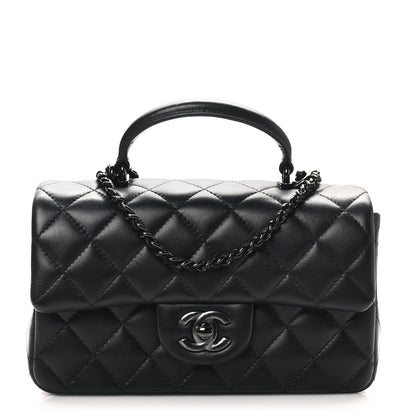 Chanel Lambskin Quilted Mini Top Handle Rectangular Flap So Black 1 of 11