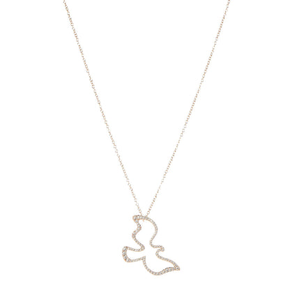 Tiffany 18K Rose Gold Diamond Paloma's Dove Pendant Necklace 1 of 6