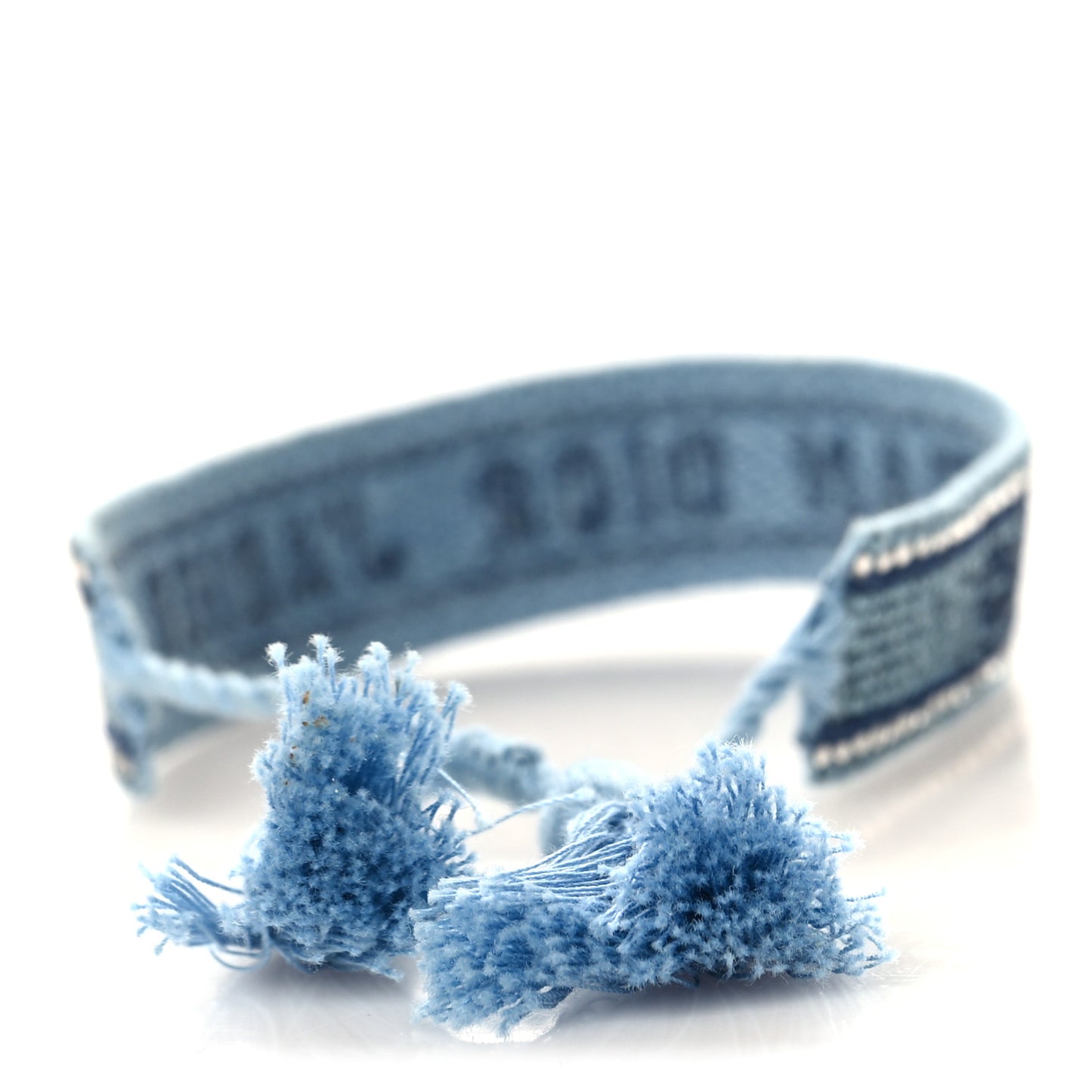 Woven Cotton Crystal Embroidered J'Adior Friendship Bracelet Blue