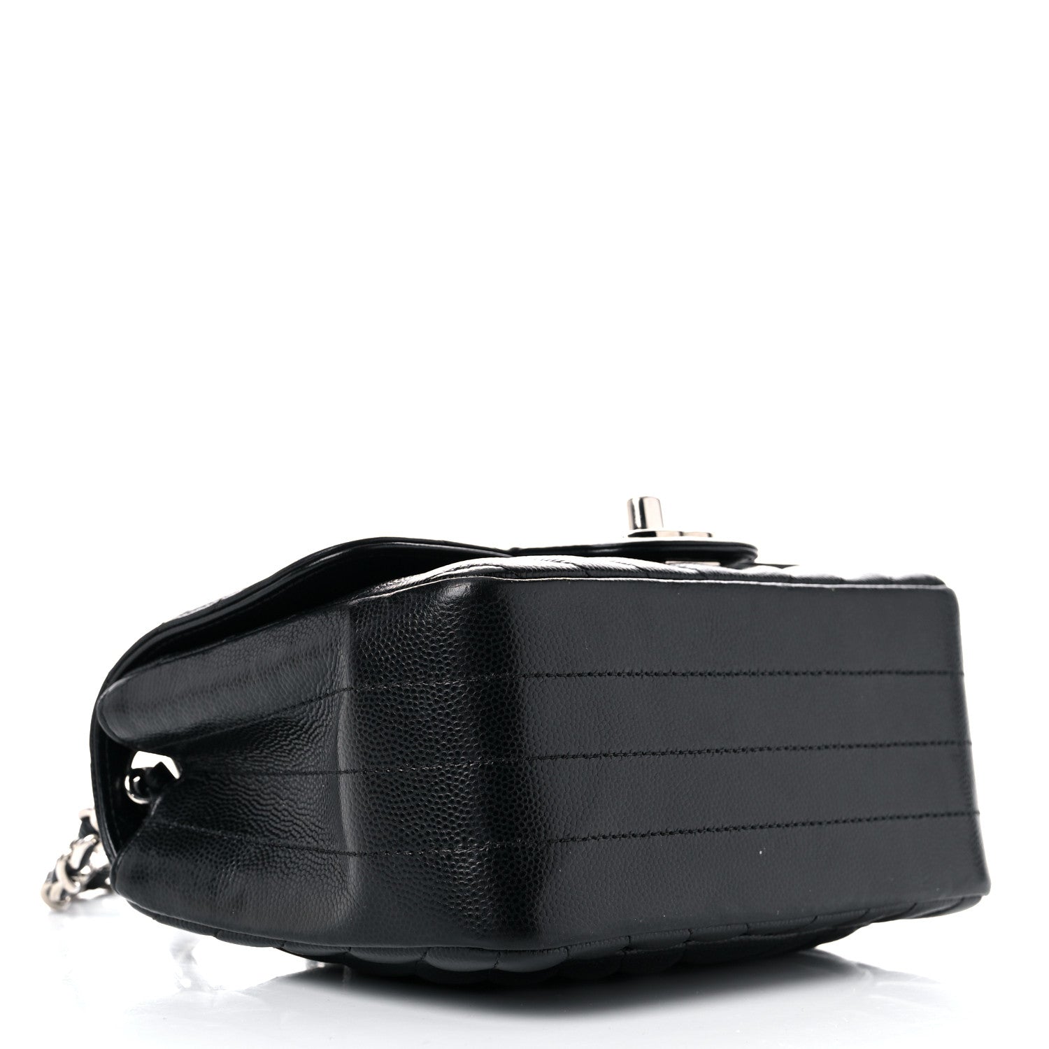 Chanel Caviar Chevron Quilted Mini Square Flap Black 4 of 14