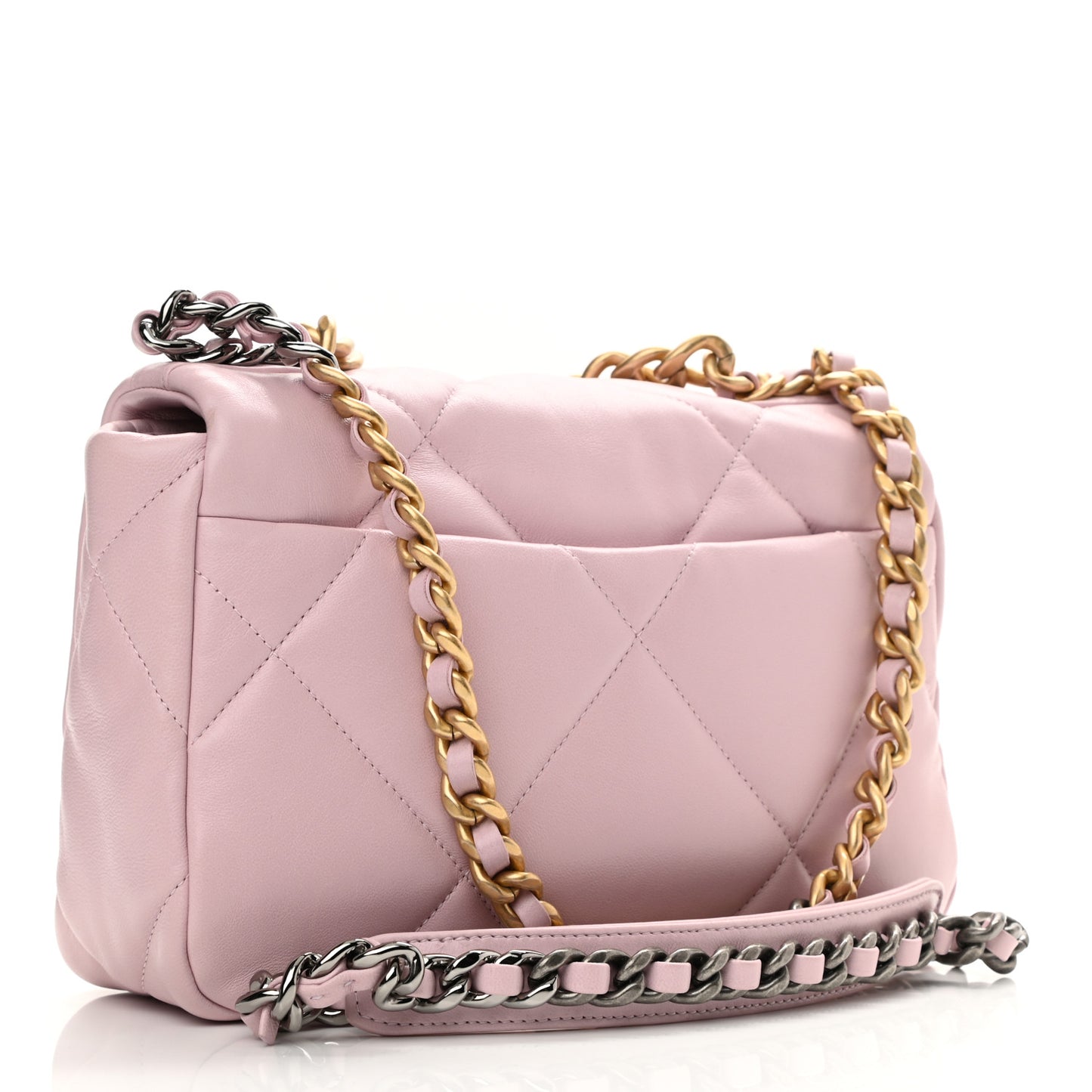 Lambskin Quilted Medium Chanel 19 Flap Light Pink