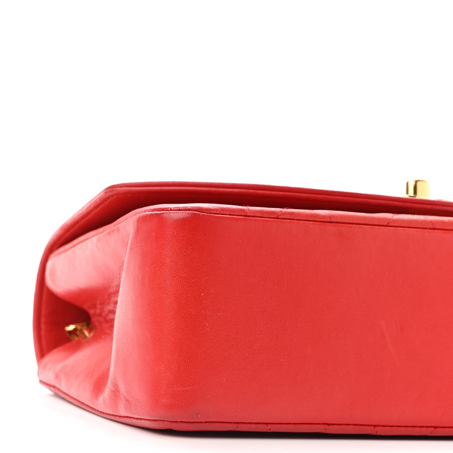 Lambskin Quilted Small Single Flap Red