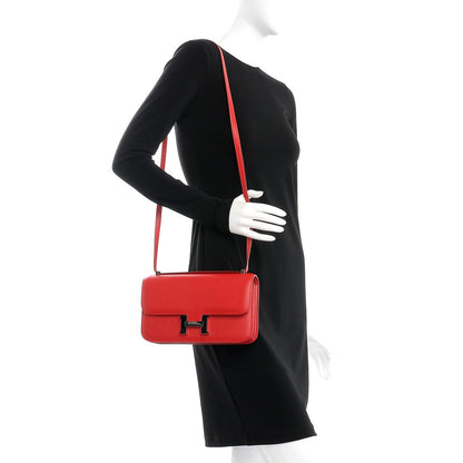Hermes Epsom Constance Elan 25 Rouge Casaque 2 of 17