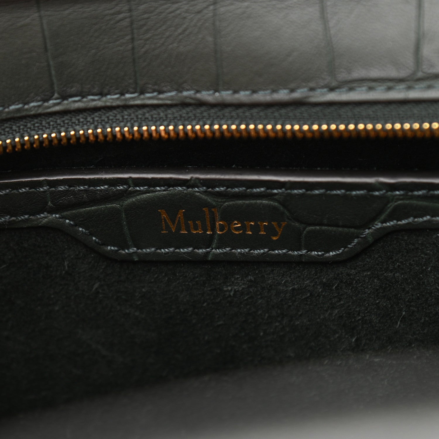 Mulberry Crocodile Embossed Small Zipped Bayswater Nettle Green 6 of 9