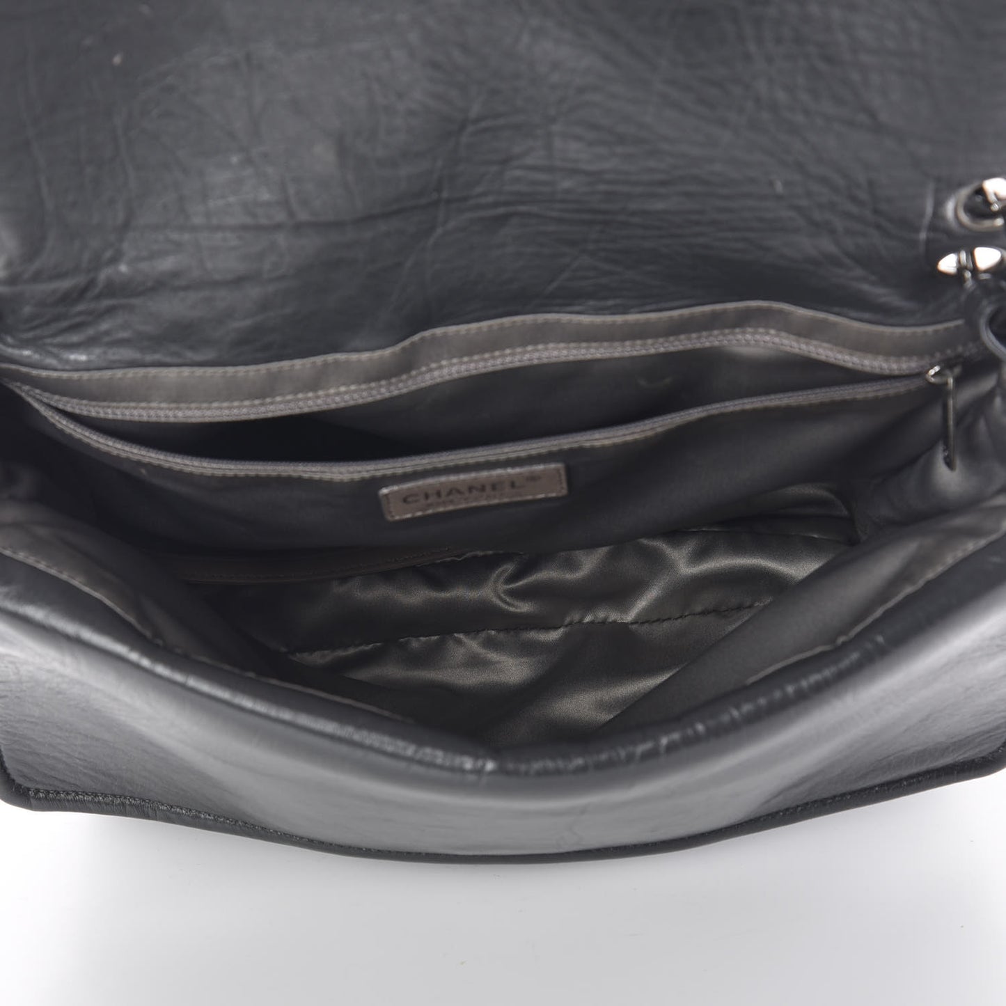 Lambskin Quilted Padded Envelope Flap Grey