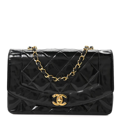 Chanel Patent Quilted Small Diana Flap Black 1 of 10