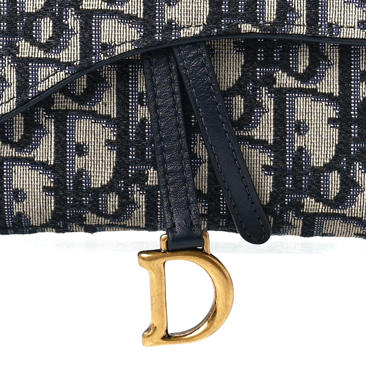 Christian Dior Oblique Saddle Chain Long Wallet Blue 10 of 13