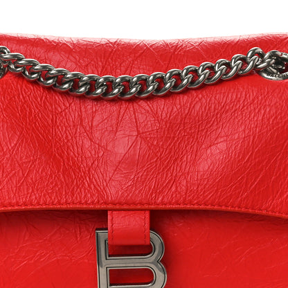 Balenciaga Arena Calfskin Small Crush Chain Bag Tomato Red 8 of 10