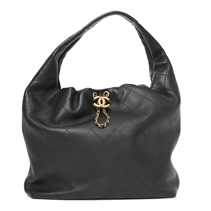 Chanel Calfskin Quilted Small Maxi Hobo Black 1 of 10