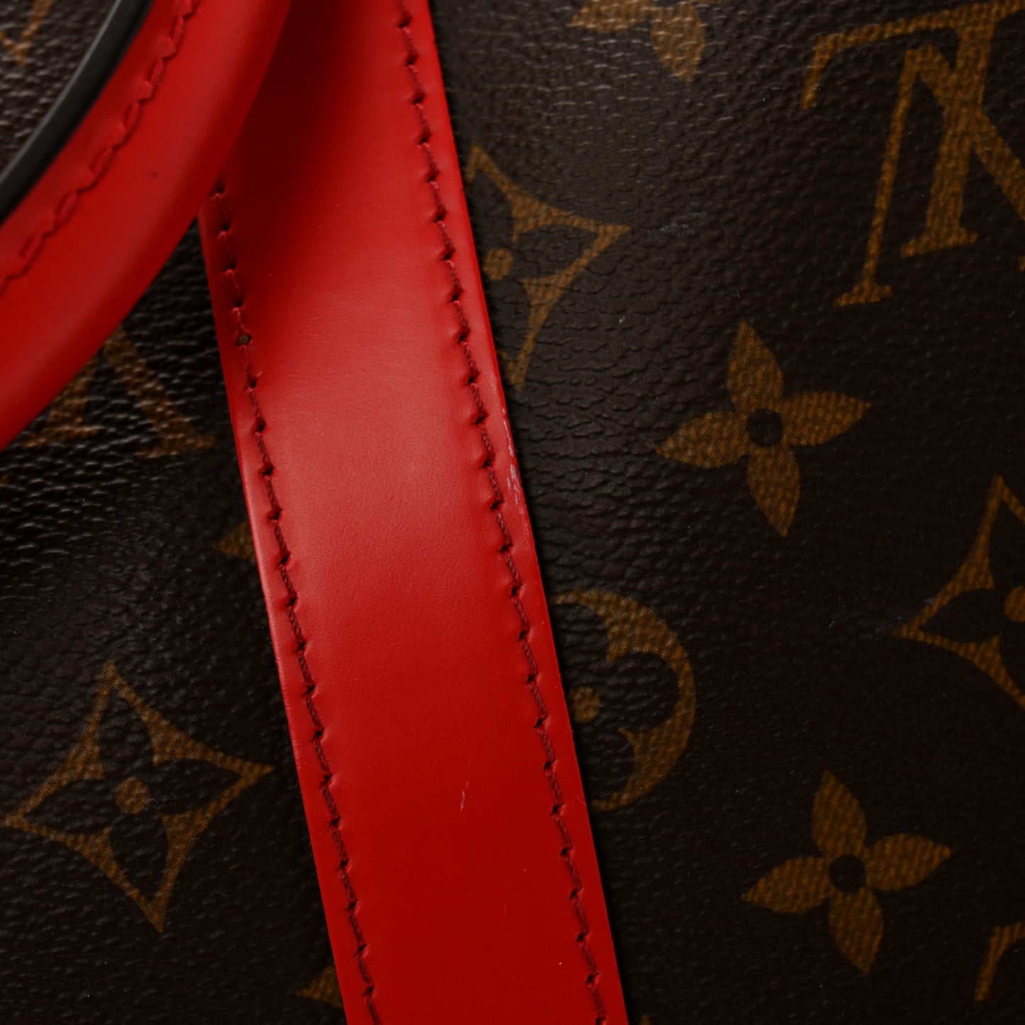 Calfskin Monogram Keepall Bandouliere 50 Coquelicot