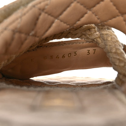 Chanel Cord Lambskin Quilted Logo Mules 37 Beige 8 of 8