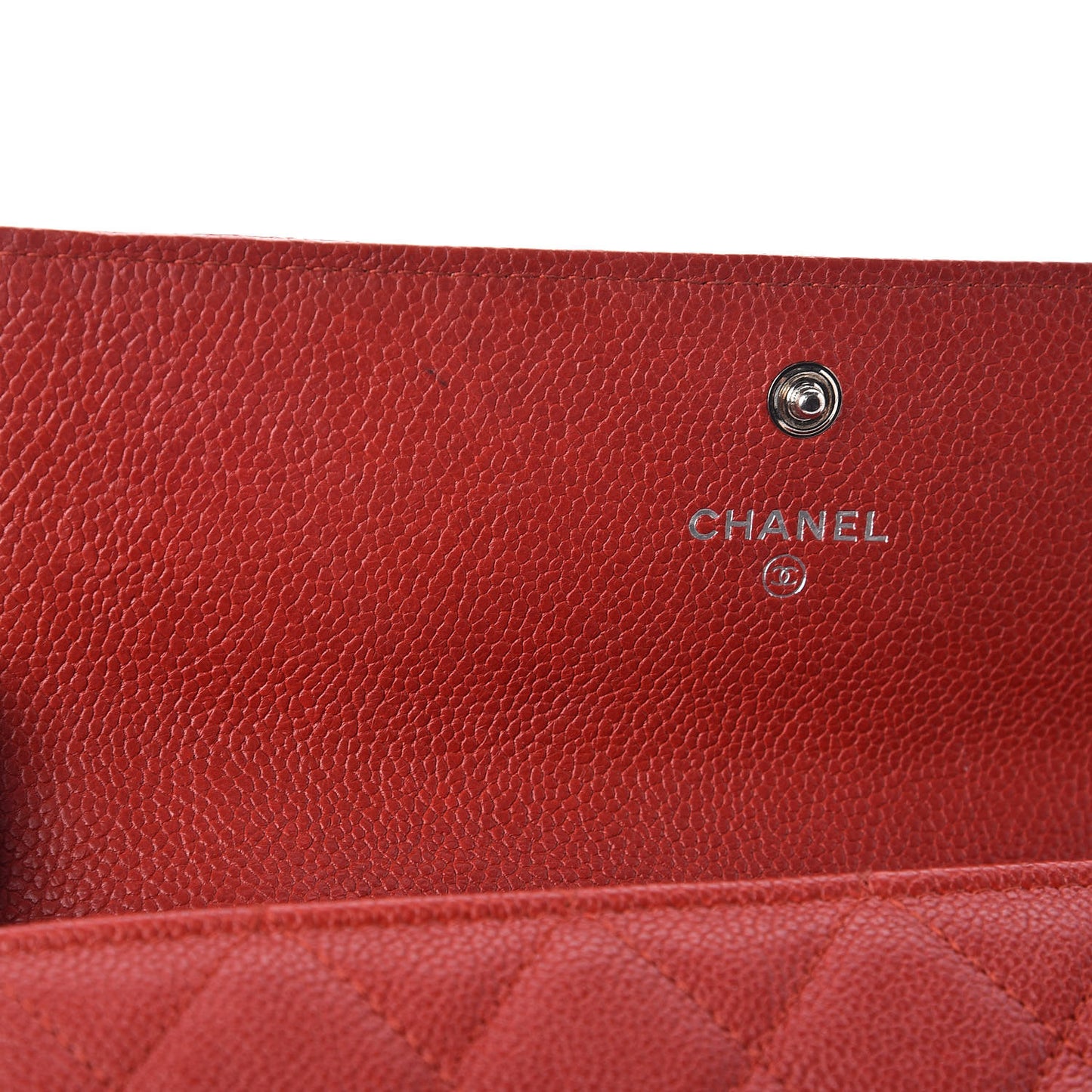 Caviar Quilted Boy Flap Wallet Red