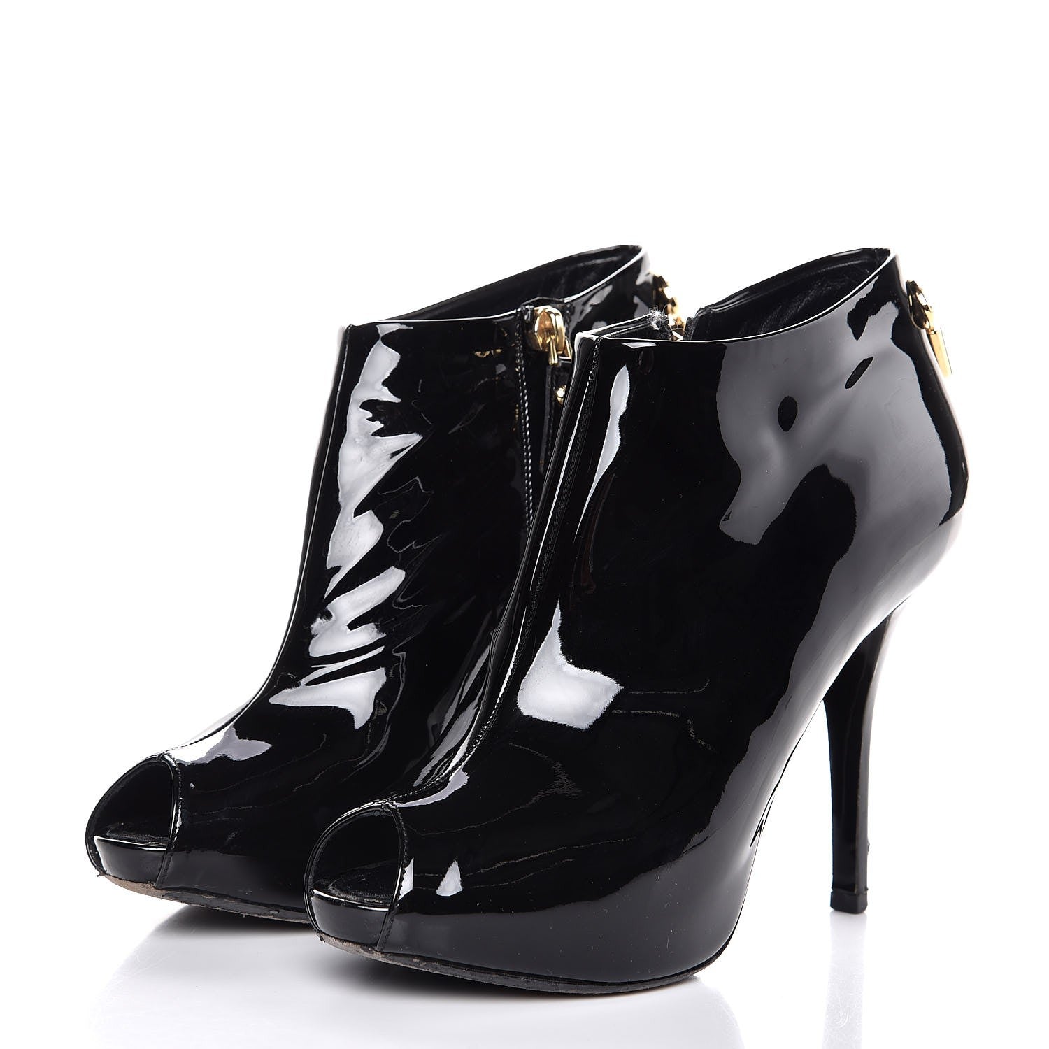 Louis Vuitton Patent Oh Really Ankle Boots 36 Black 3 of 12