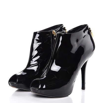 Louis Vuitton Patent Oh Really Ankle Boots 36 Black 3 of 12