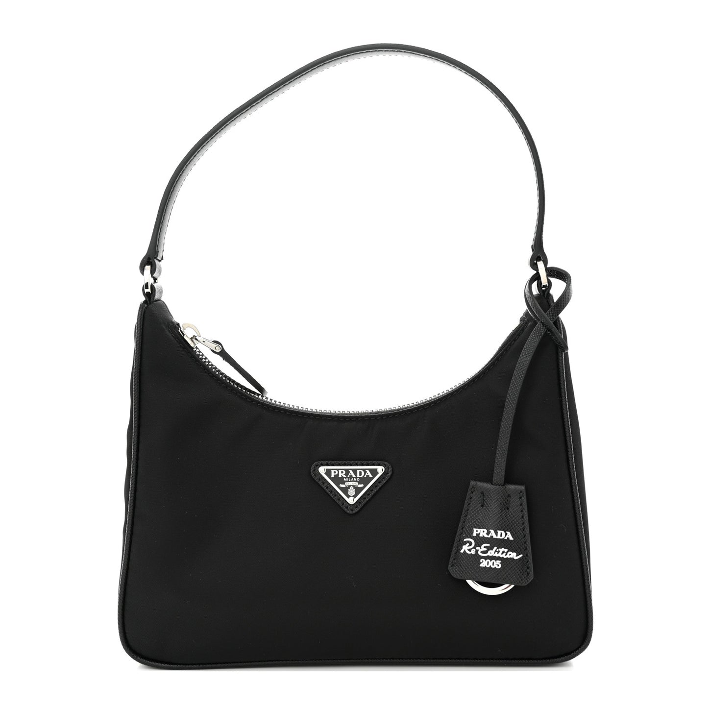 Tessuto Nylon Saffiano Mini Re-Edition 2005 Bag Black