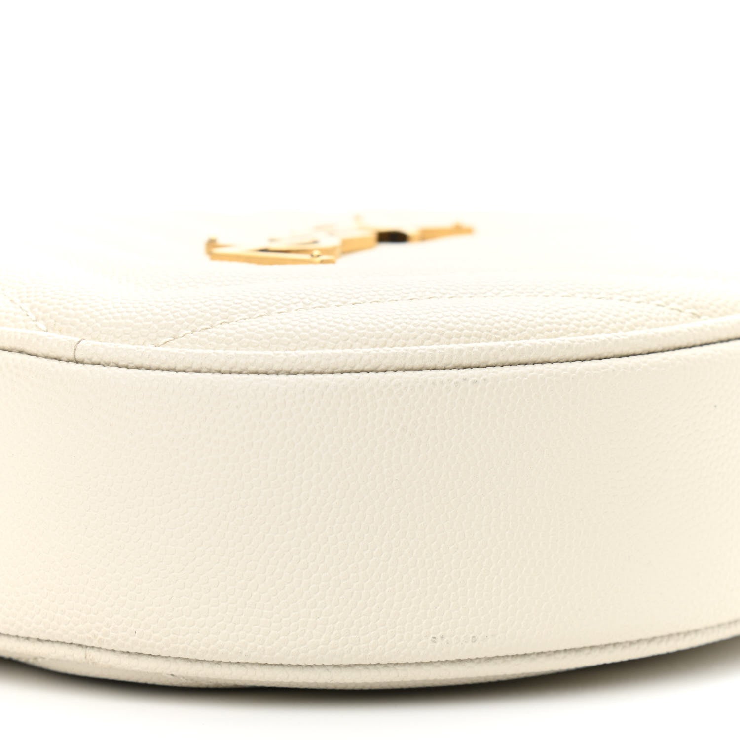 Saint Laurent Grain De Poudre Matelasse Chevron Quilted Round Vinyle Camera Bag Crema Soft 10 of 10