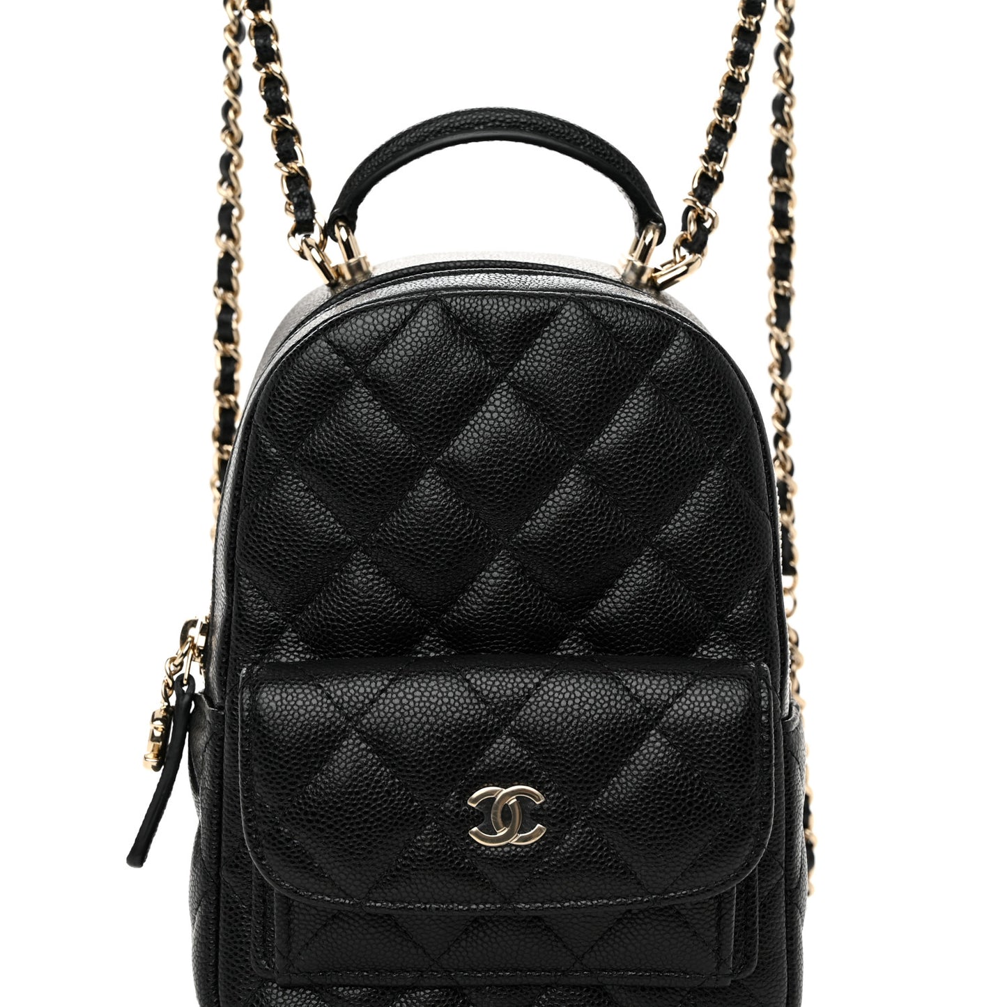 Caviar Quilted CC Mini Classic Backpack Black