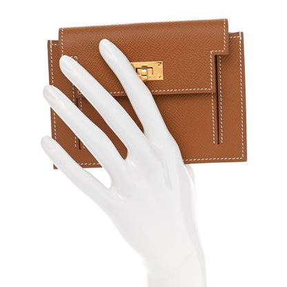 Hermes Epsom Kelly Pocket Compact Wallet Gold 2 of 8