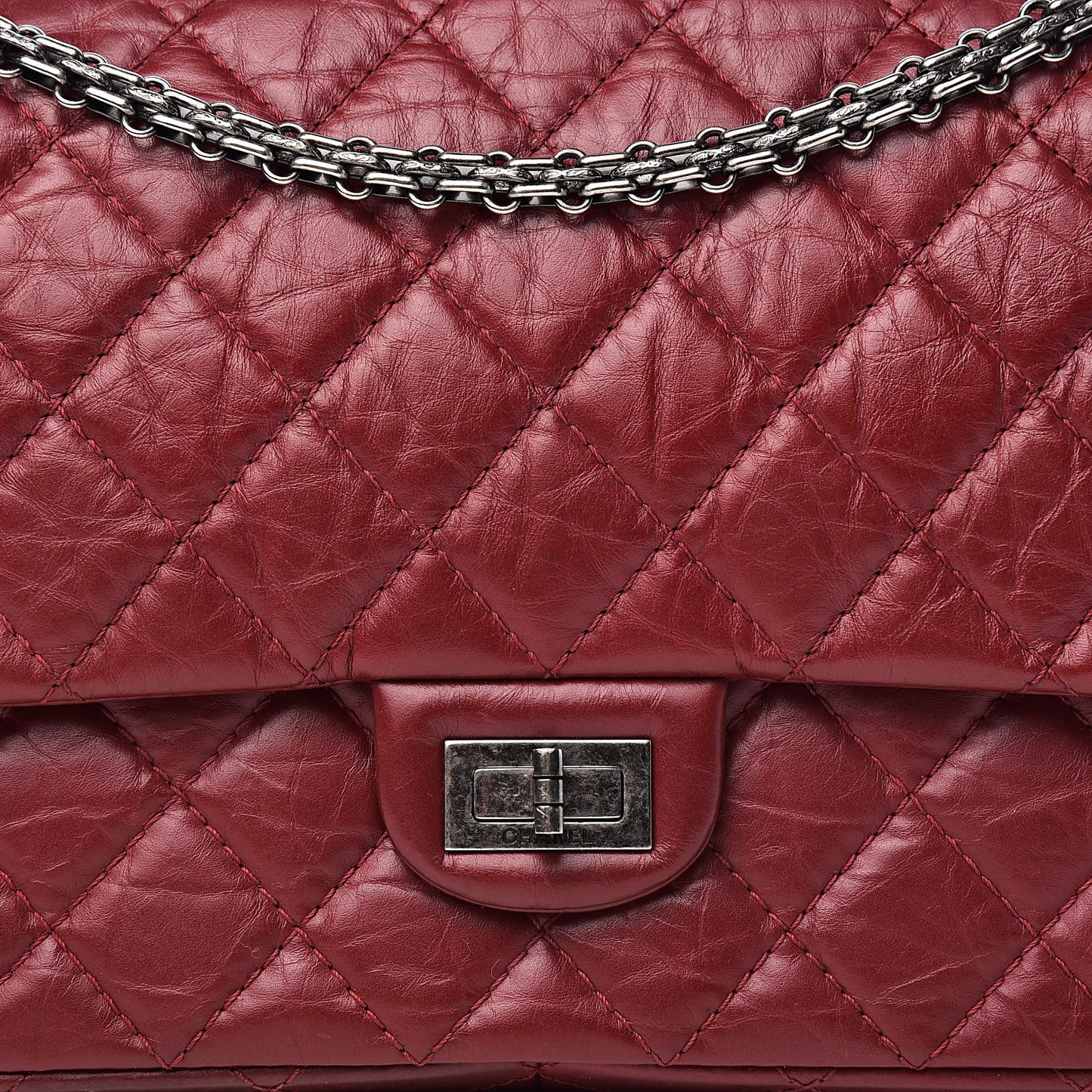Aged Calfskin Quilted 2.55 Reissue 226 Flap Red
