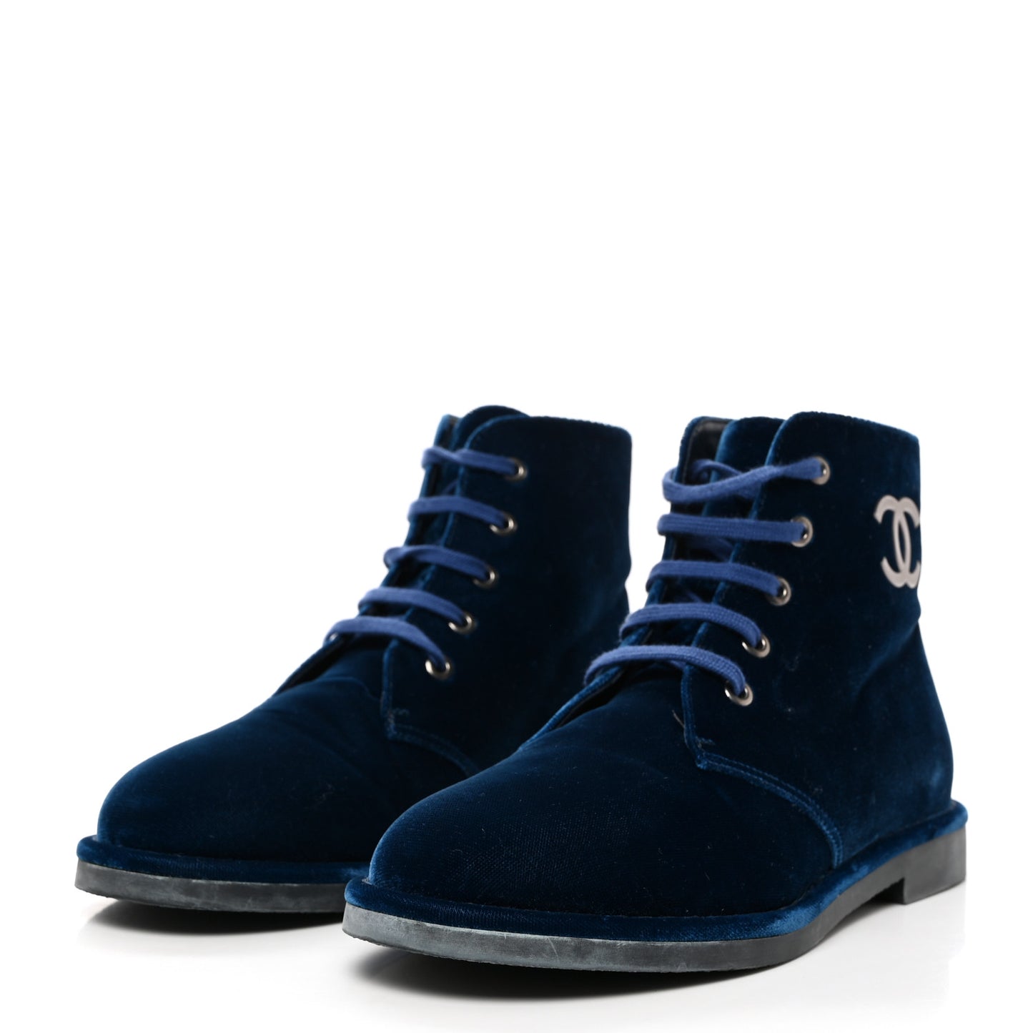 Velvet CC Lace Up Boots 37 Blue