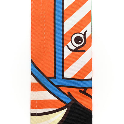 Hermes Twilly Scarf Orange Multicolor 10 of 13