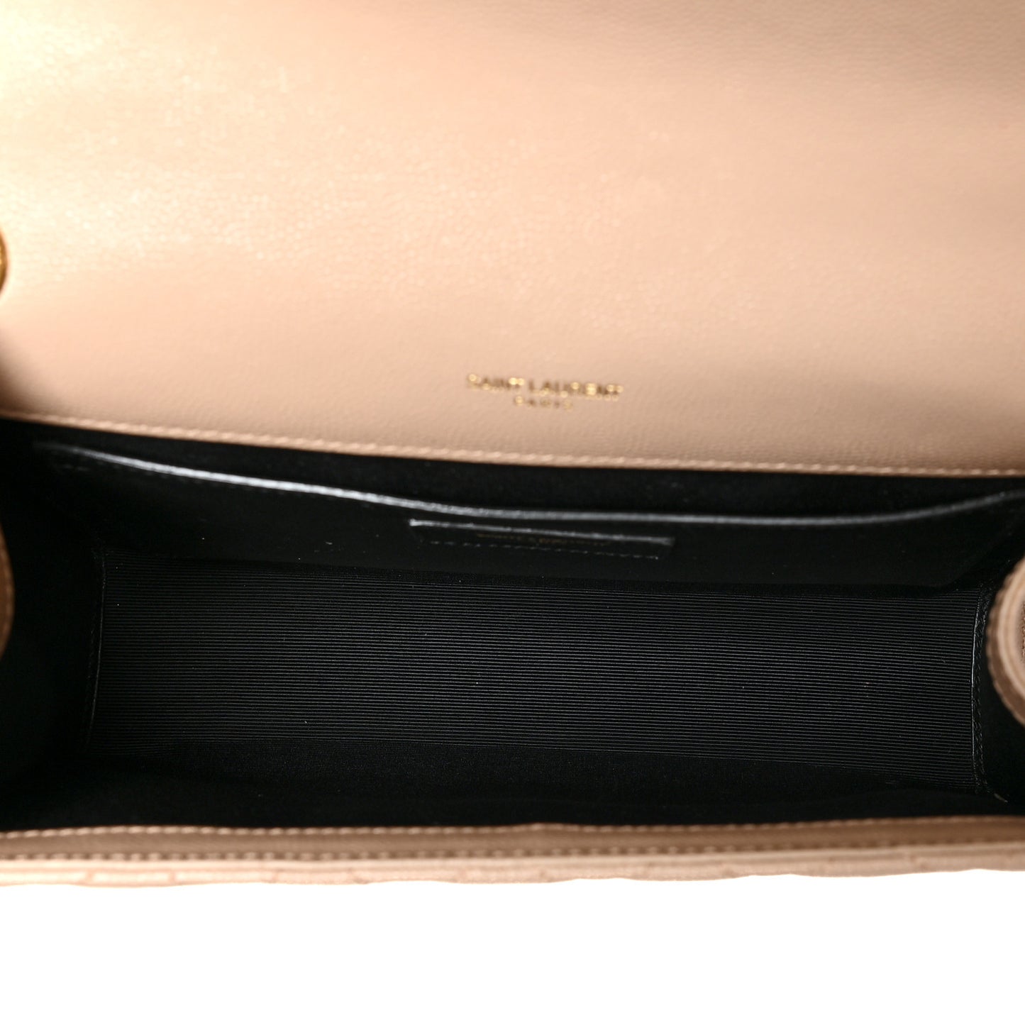 Grain De Poudre Textured Mixed Matelasse Medium Triquilt Monogram Satchel Dark Beige