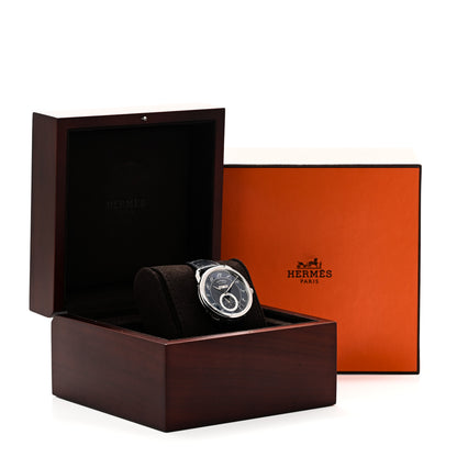 Hermes Stainless Steel Alligator 43mm Arceau Grande Lune Automatic Watch Bleu Abysse 5 of 5