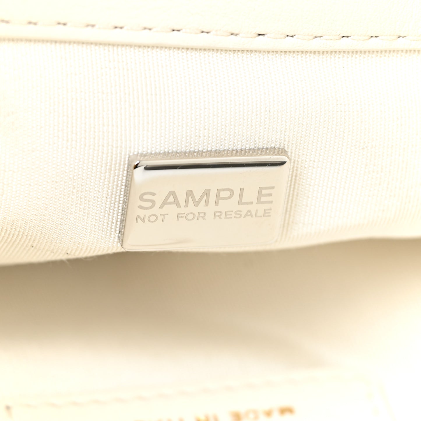 Calfskin Quilted Chain Flat Tote White