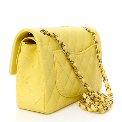 Chanel Caviar Quilted Small Double Flap Light Yellow 3 of 11