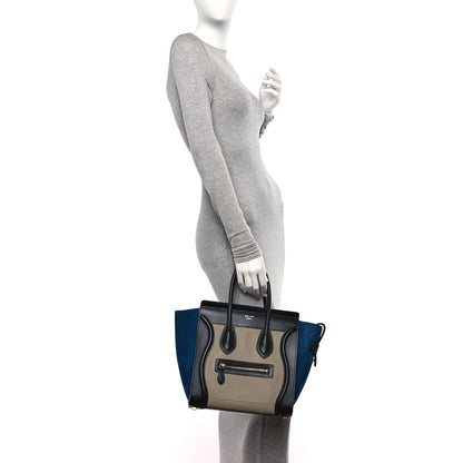 Celine Bullhide Calfskin Nubuck Micro Tri-Color Luggage Light Taupe 2 of 9