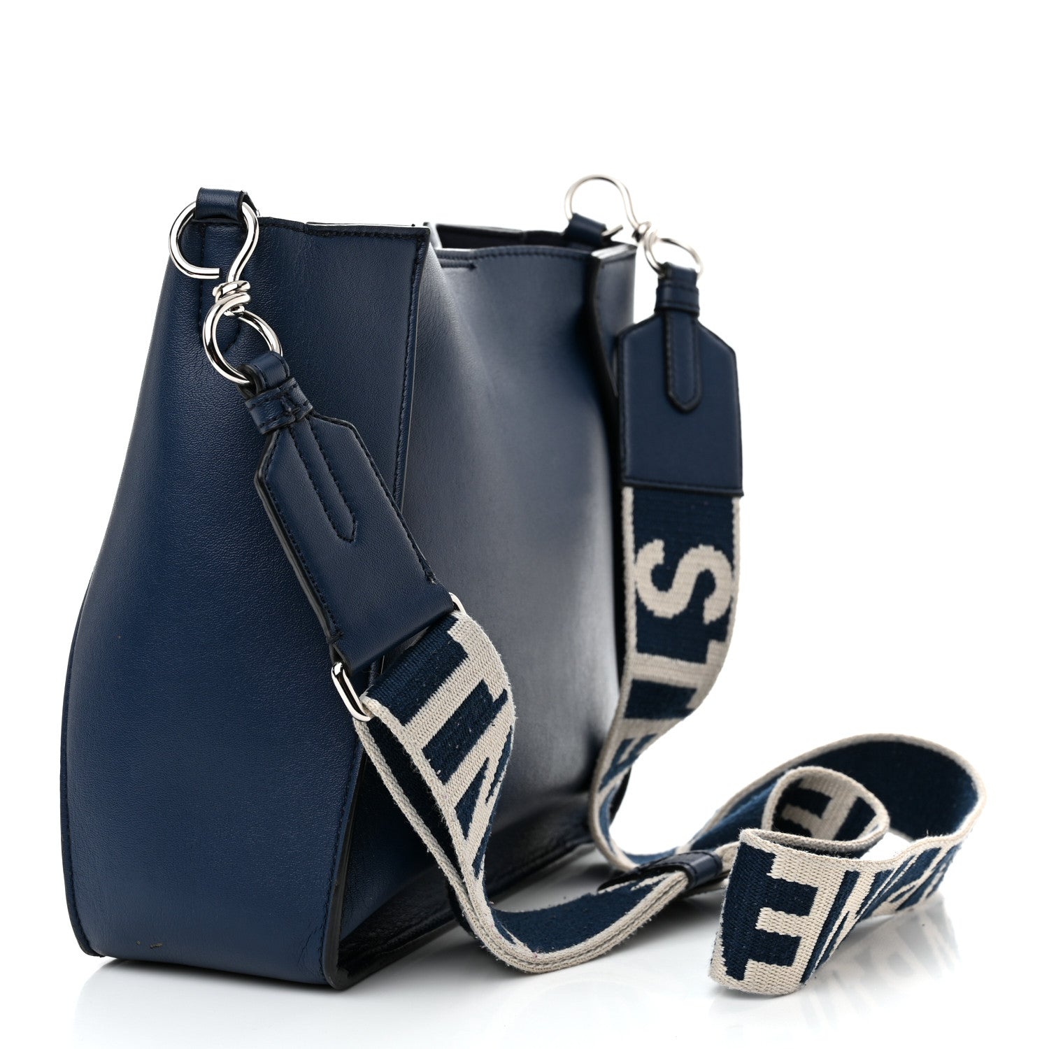 Stella McCartney Eco Alter Nappa Perforated Logo Mini Crossbody Navy 3 of 9