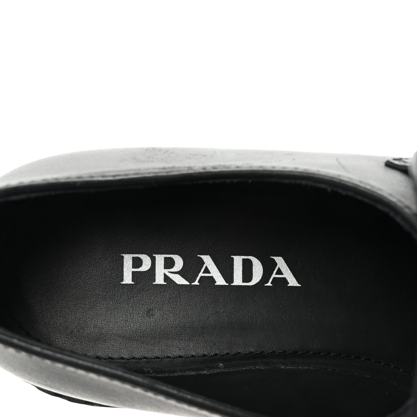 Spazzolato Metal Triangle Logo Double Chocolate Loafers 39 Black
