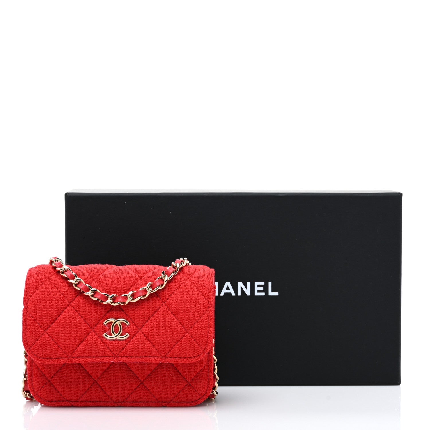 Chanel Jersey Quilted Micro Mini Flap Red 10 of 10