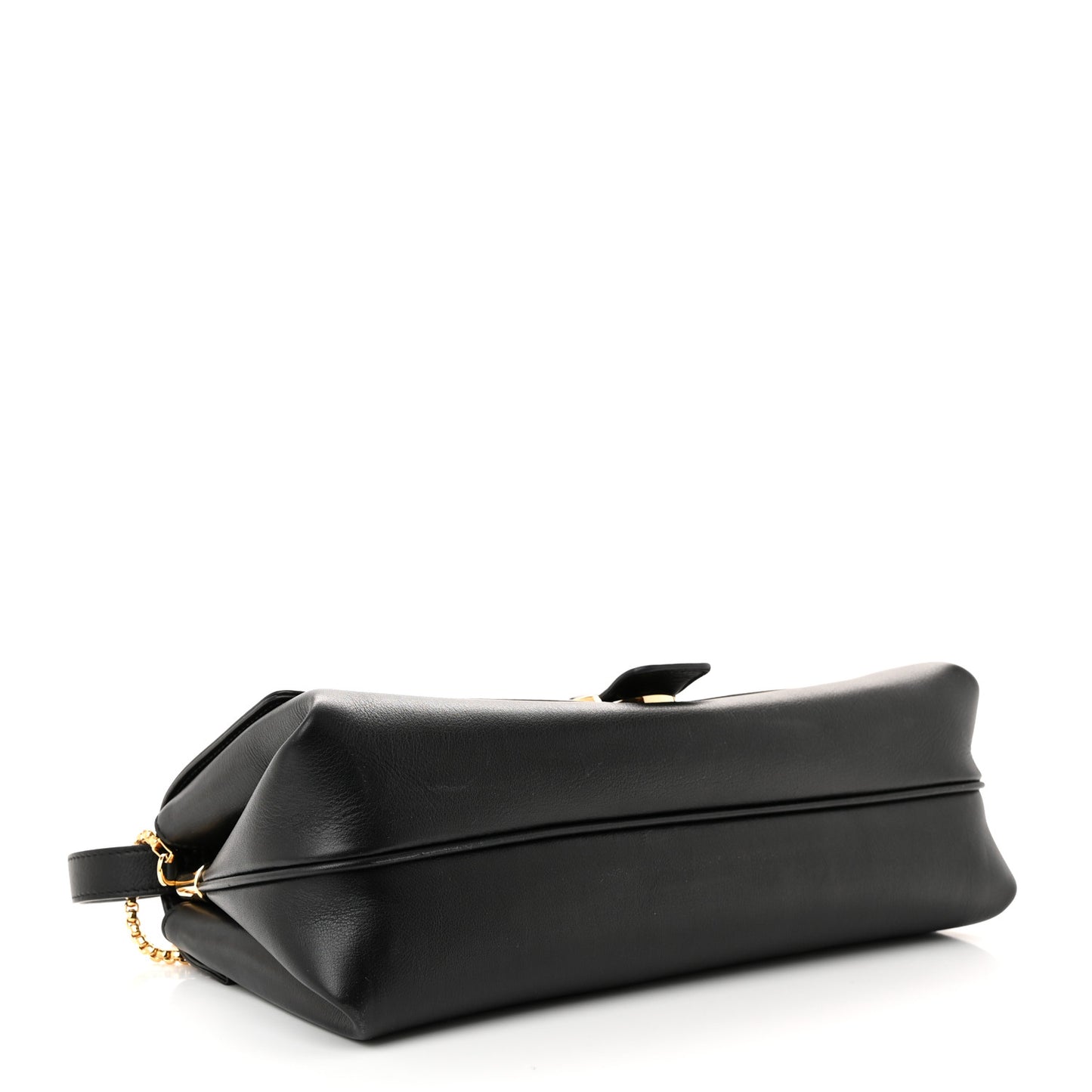 Calfskin Small Front Flap Crossbody Bag Black
