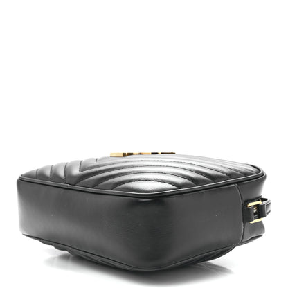 Saint Laurent Calfskin Matelasse Monogram Lou Camera Bag Black 9 of 11