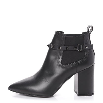 Valentino Garavani Calfskin Rockstud Chelsea 85mm Ankle Boots 39.5 Black 1 of 10