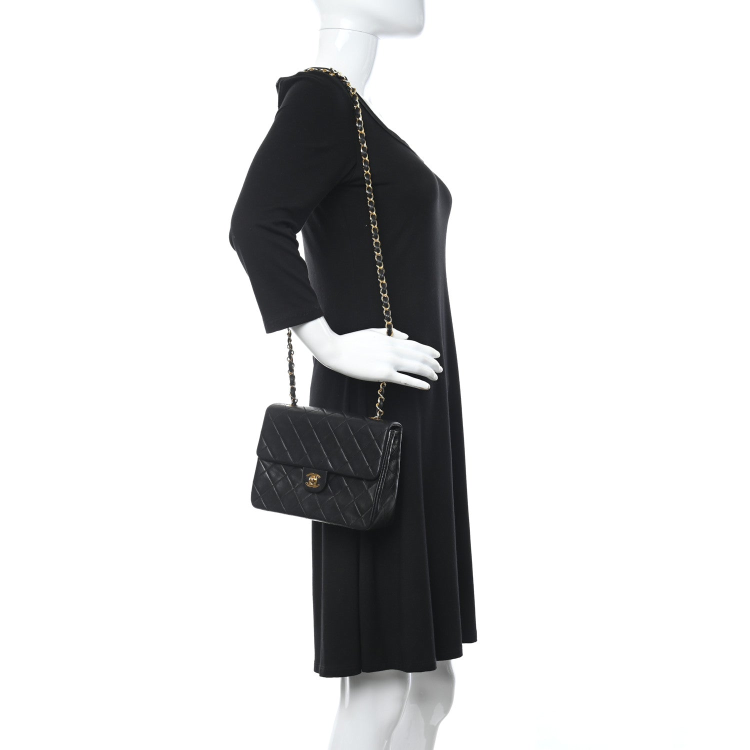 Chanel Lambskin Quilted Mini Square Flap Bag Black 2 of 9