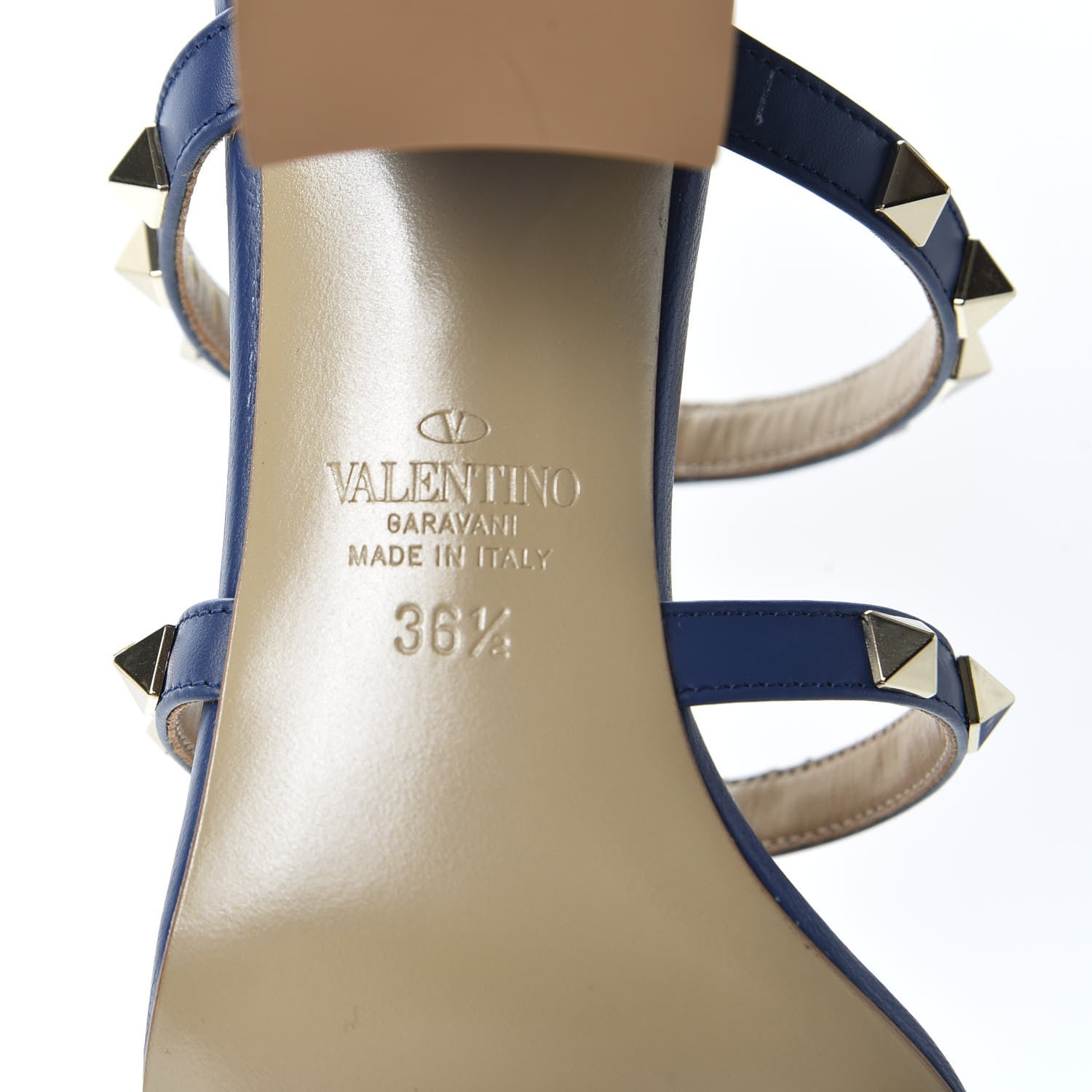 Valentino Garavani Calfskin Rockstud 60mm Caged Slide Sandals 36.5 Light Ocean 8 of 10