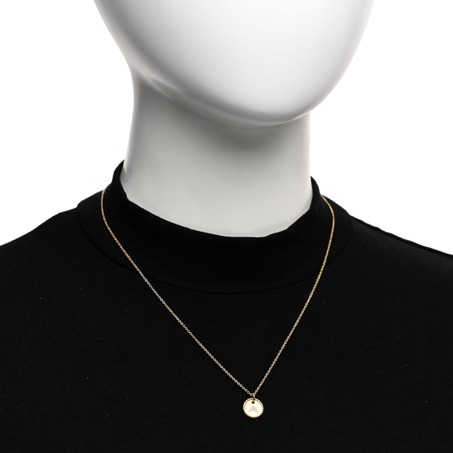 18K Yellow Gold Diamond Initial A Charm Pendant Necklace