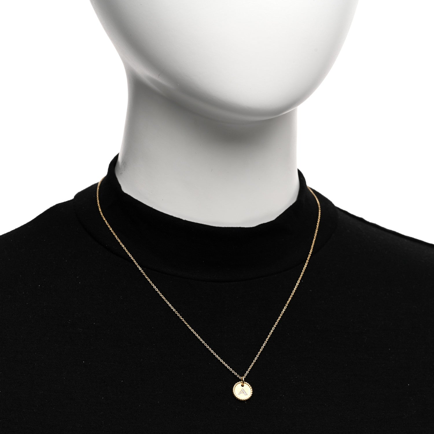 David Yurman 18K Yellow Gold Diamond Initial A Charm Pendant Necklace 2 of 6