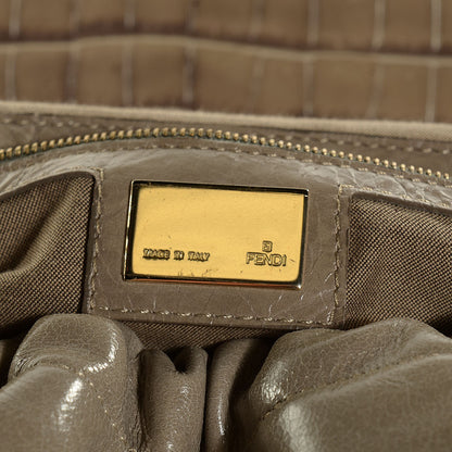 Fendi Calfskin Crocodile Embossed Large Magic Bag Beige 4 of 8