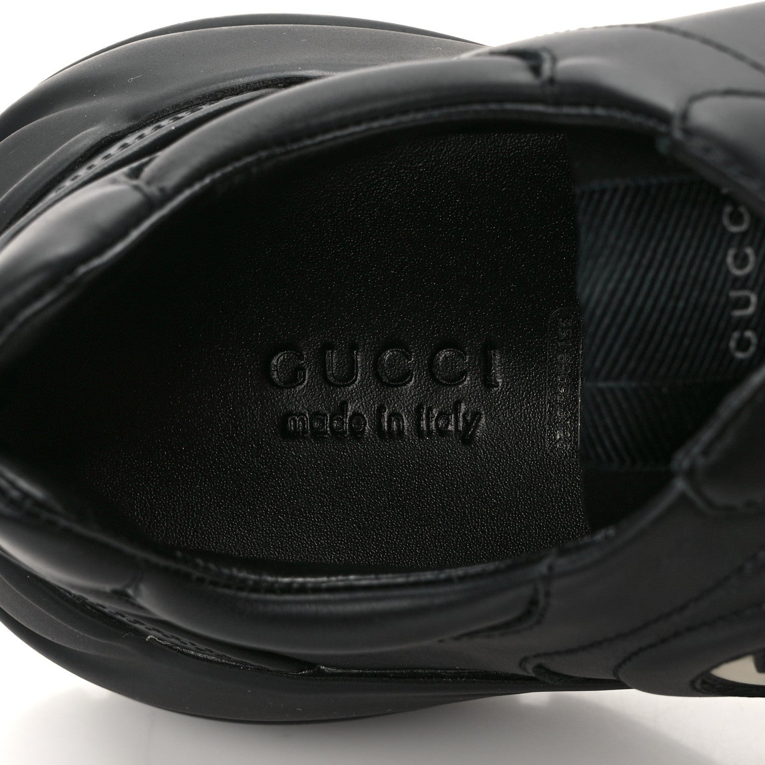 Gucci Dali Soft Calfskin Cut Out Interlocking G Womens Rhyton Sneakers 37.5 Black Ivoire 7 of 9