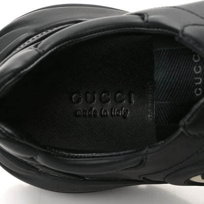 Gucci Dali Soft Calfskin Cut Out Interlocking G Womens Rhyton Sneakers 37.5 Black Ivoire 7 of 9