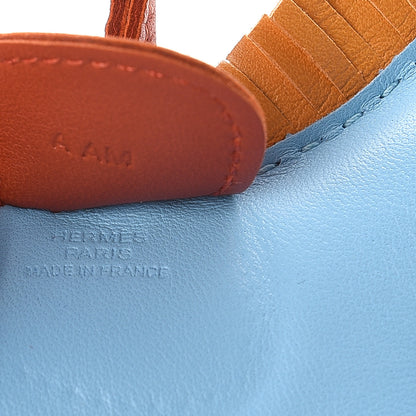 Hermes Milo Lambskin Grigri Rodeo Horse Bag Charm GM Celeste Naturel Bouton D'Or Cornaline 3 of 3