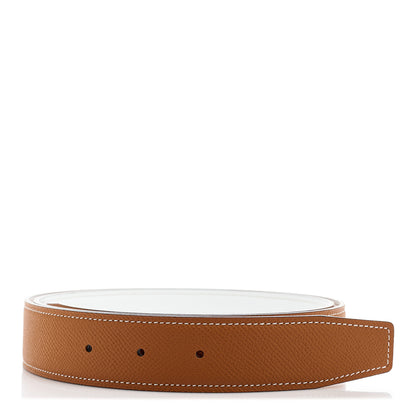 Hermes Swift Epsom 32mm Belt Strap 100 40 Gold White 1 of 6